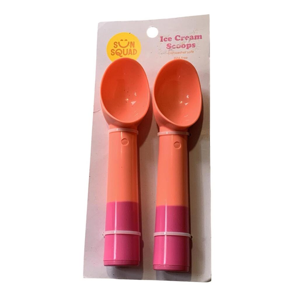 Sun Squad Ice Cream Scoops Set of 2 Multicolor Easy Clean NEW